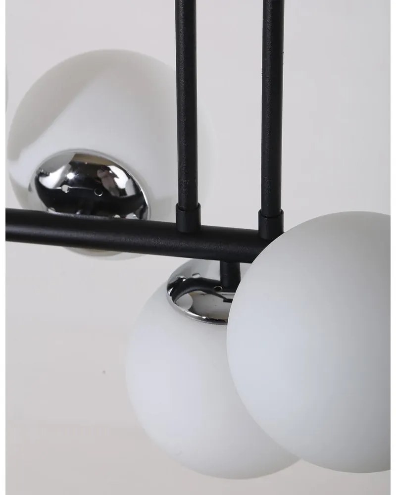 Biało-czarna lampa sufitowa ze szklanym kloszem ø 15 cm Sail – Squid Lighting