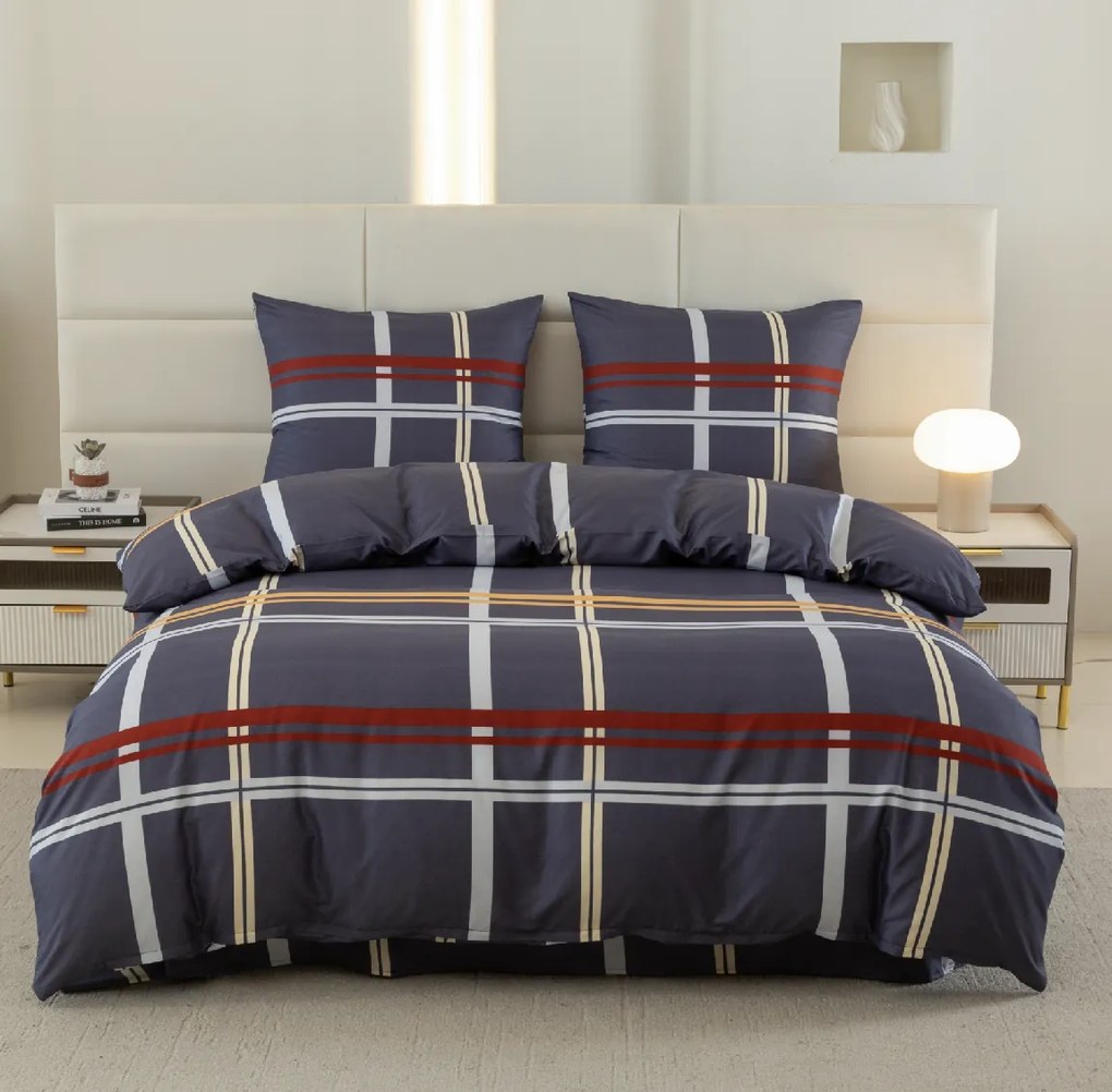 PrzytulneMieszkanie.pl PrzytulneMieszkanie.pl Pościel z mikrofibry TARTAN ciemnoniebieski Rozmiar pościeli: 2 szt 70 x 80 cm | 160 x 200 cm