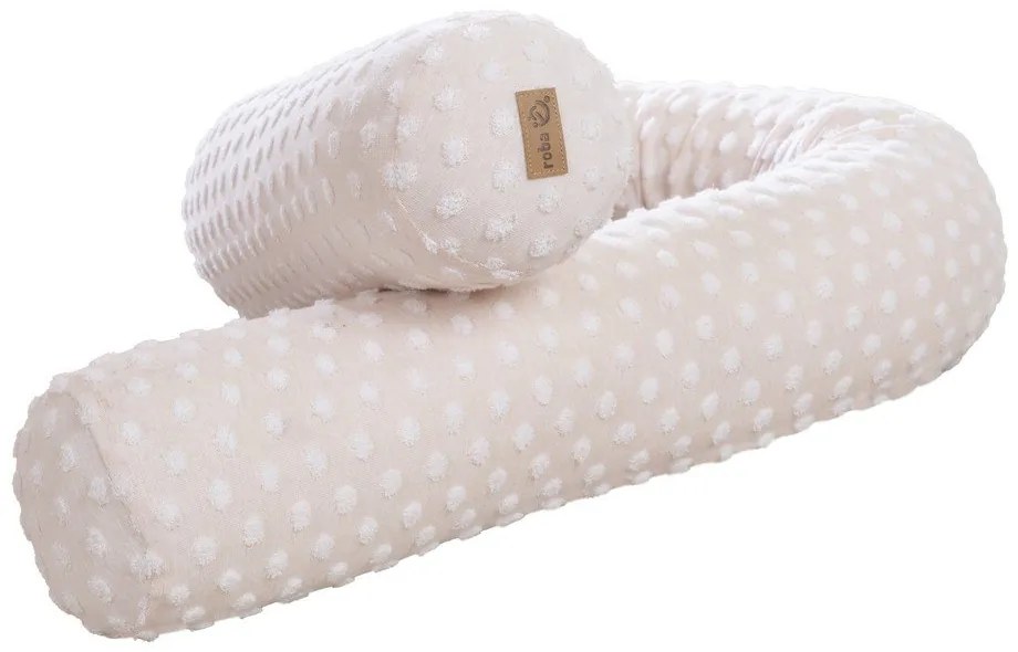 Beżowy ochraniacz do łóżeczka z mieszanki bawełny 170 cm Frosty Almond – Roba