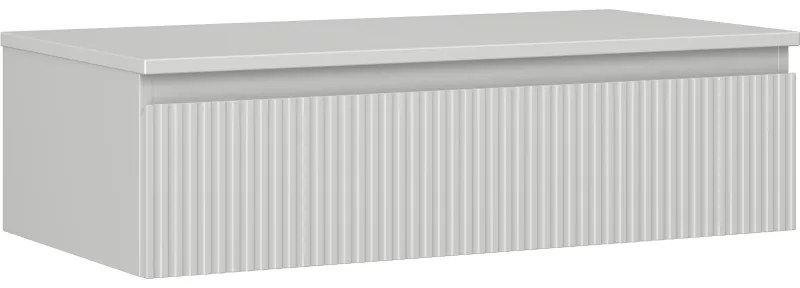 Mexen Rivel szafka łazienkowa podumywalkowa 90 cm z blatem, 1 szuflada, ryflowana , szara mat - 91A20-09023-1-BFC62