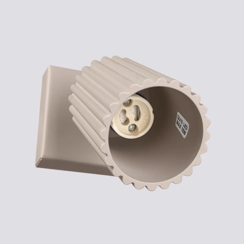 Kinkiet KARBON taupe ryflowany z regulowanym kloszem SOLLUX  LIGHTING