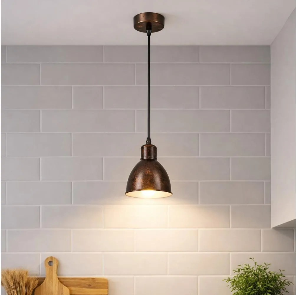 Brilagi - Lampa wisząca LED na lince RIDDY 1xE27/60W/230V miedziana/patina