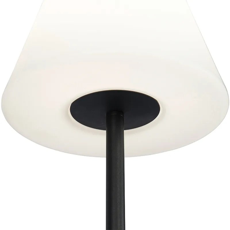Zewnetrzna Lampa podłogowa zewnętrzna czarna z białym kloszem IP65 25 cm - VirginiaDesignerski Oswietlenie zewnetrzne