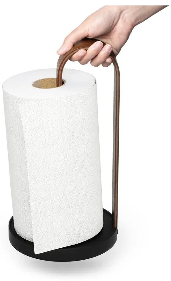 Czarny drewniany stojak na ręczniki papierowe ø 17 cm Bellwood – Umbra