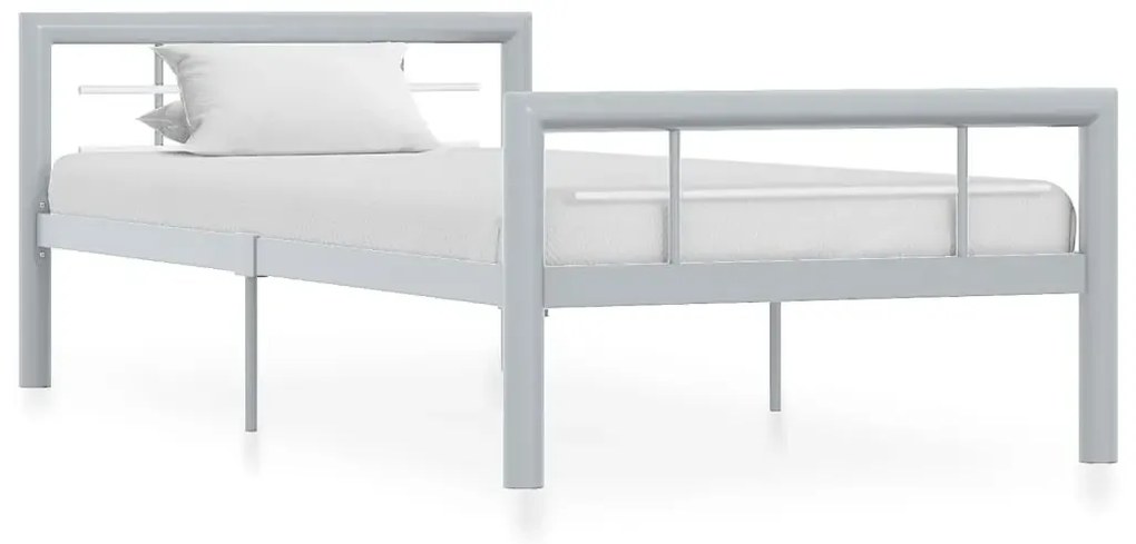 Szare metalowe łózko pojedyncze 90 x 200 cm G6-N97