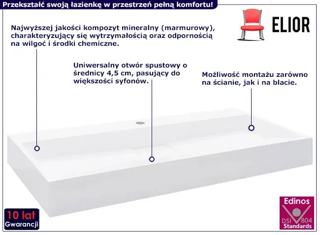 Biała umywalka z kompozytu mineralnego - Kristins 5X