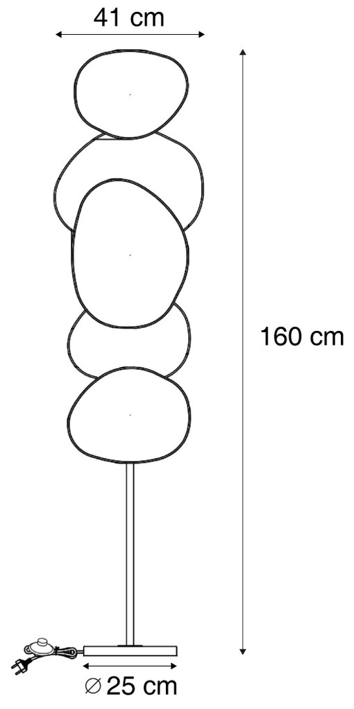 Lampa podłogowa Japandi beżowa 3-źródła światła - OrganicaJapandi Oswietlenie wewnetrzne