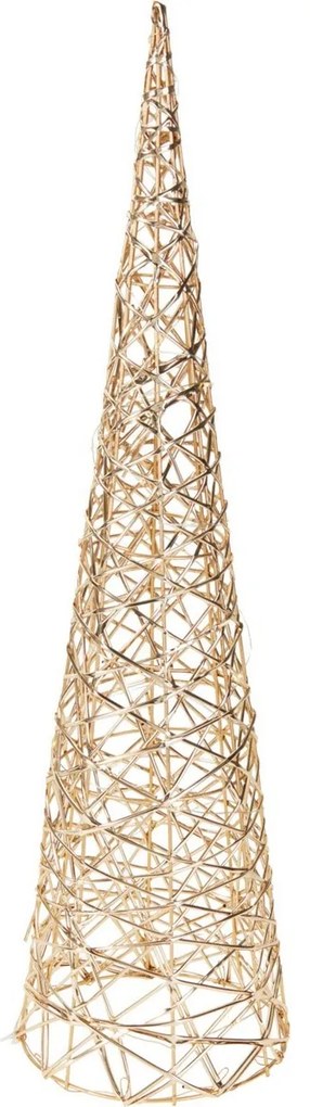 Świąteczny stożek świecący Champagne, 60 x 16 cm, 30 mikrodiod LED, na baterie, 60 cm