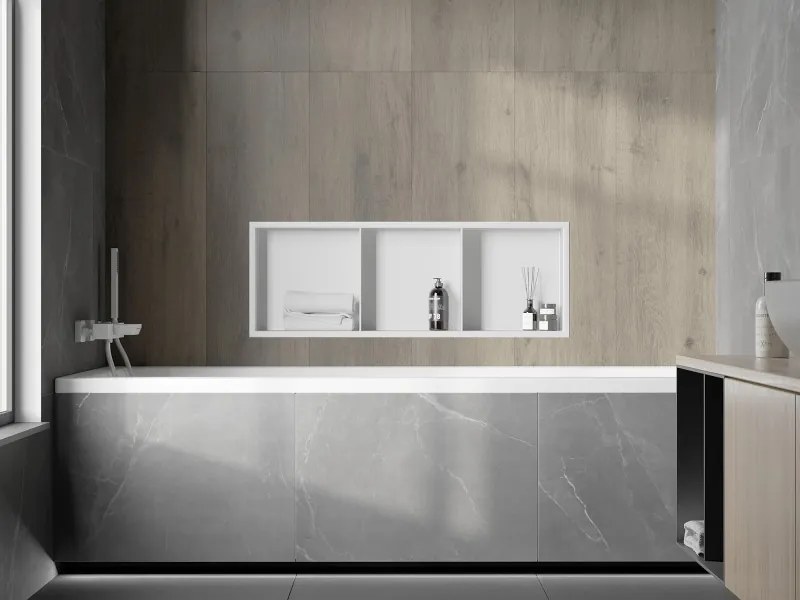 Mexen X-Wall-R półka wnękowa z kołnierzem i półką 90 x 30 cm, biała - 1920903010S