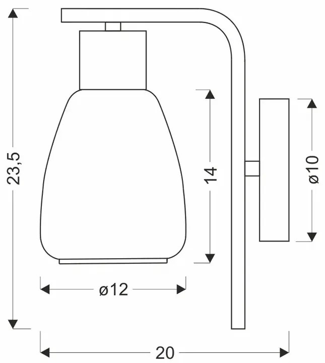 Nowoczesny szklany kinkiet z dymionym kloszem - D203-Semi