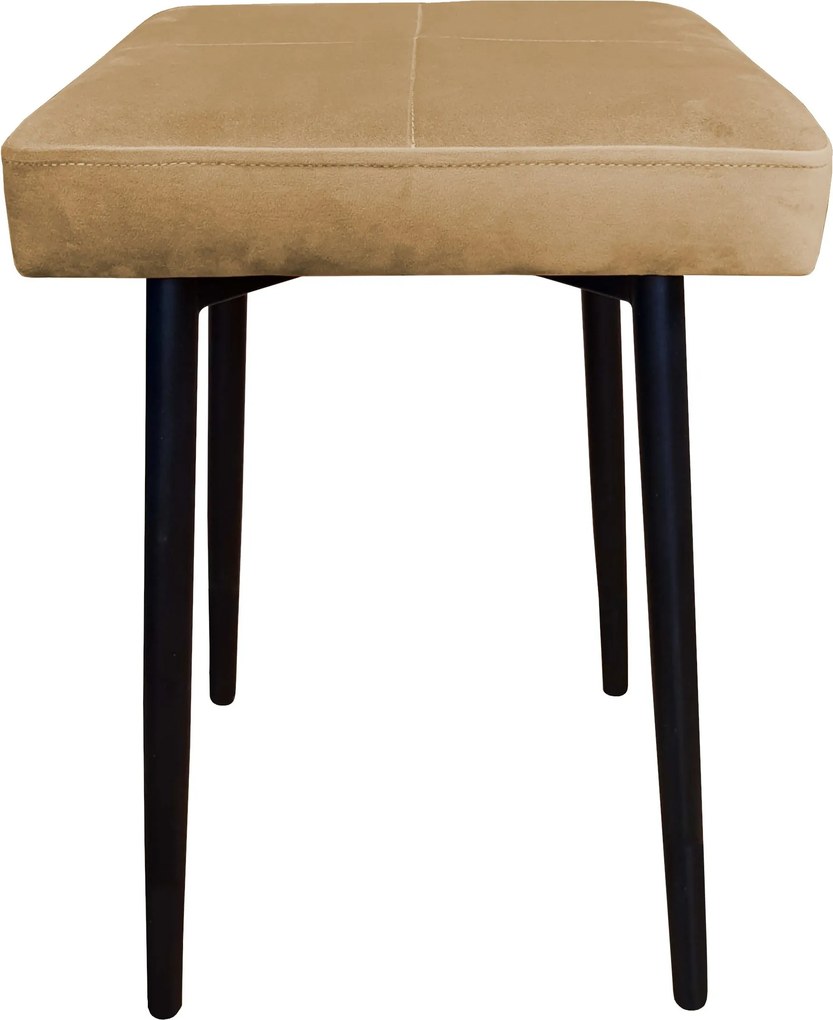 Taboret MAX tkanina Welur stelaż metalowy STOŁEK LOFT : Kolor nogi - Czarna stożek, Kolor tkaniny - VELVET - MG06, Typ tkaniny - Velvet