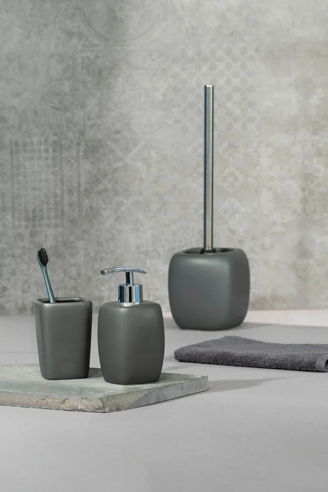 Pojemnik na szczotkę FARO GREY + szczotka WC, WENKO