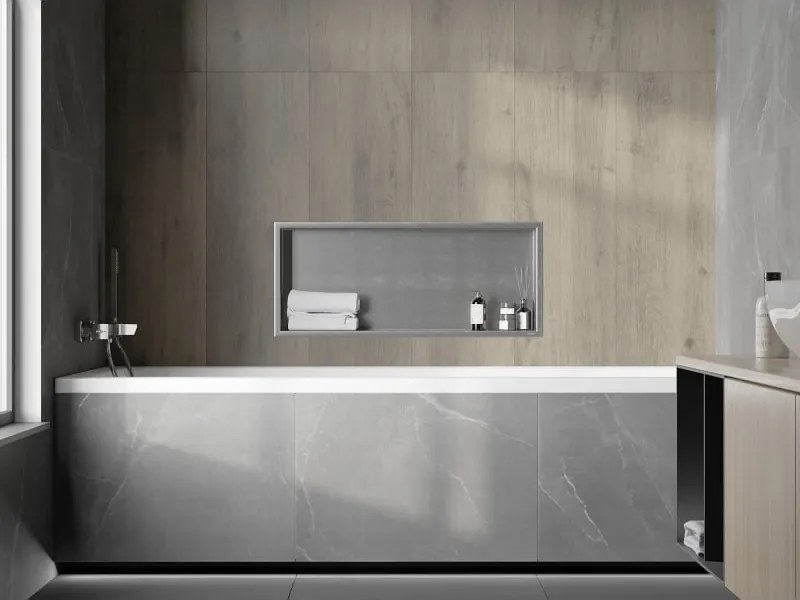 Mexen X-Wall-R półka wnękowa z kołnierzem 75 x 30 cm, inox - 1910753010