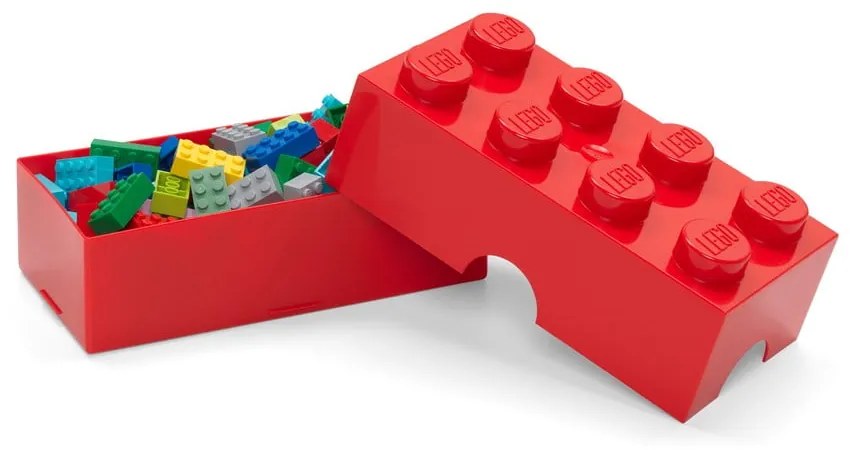 Czerwony plastikowy pojemnik dziecięcy 20x10x7 cm – LEGO®