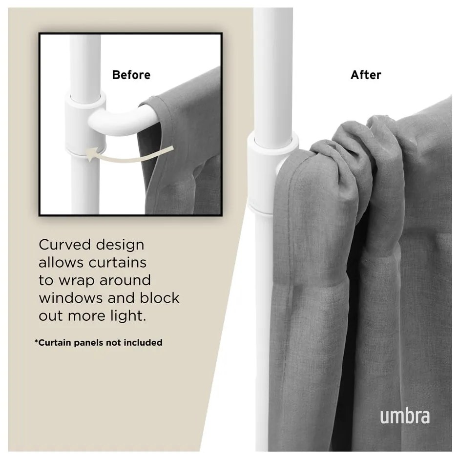 Biały stalowy panel dzielący na zasłony Anywhere – Umbra