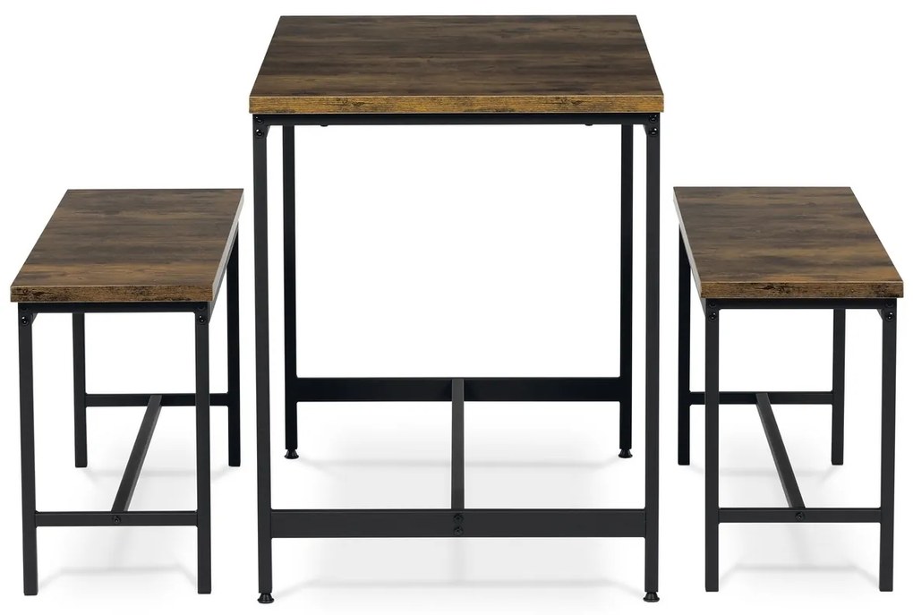 Zestaw jadalniany z 2 ławkami OLD WOOD , 110 x 60 x 75 cm