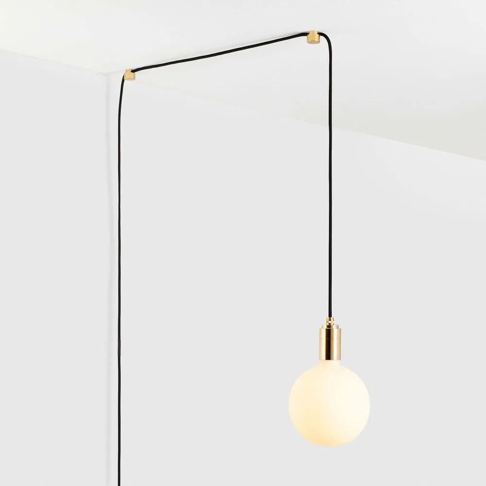 Lampa wisząca w czarno-złotym kolorze ø 4 cm Plug &amp; Play – tala