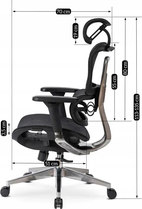 Fotel Biurowy Ergonomiczny Obrotowy NINO Czarny Nowoczesny