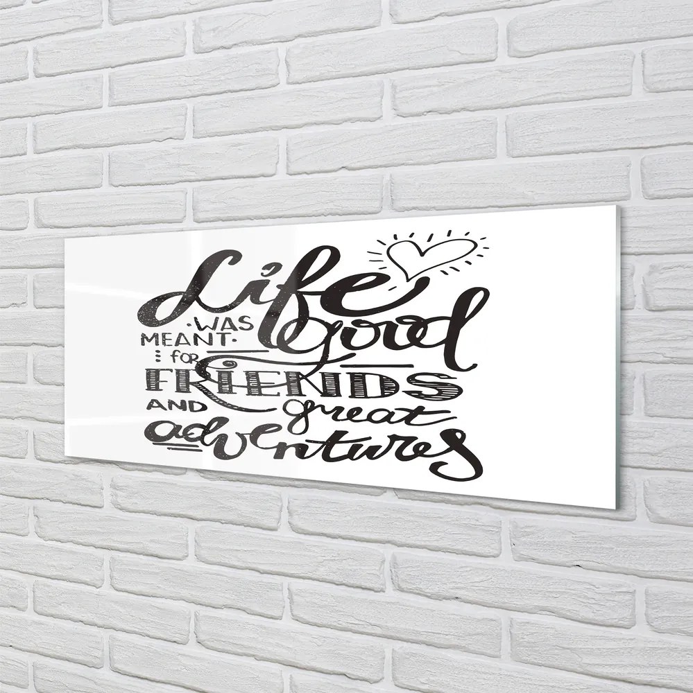 Szklany Panel Brązowy Napis Motywacyjny