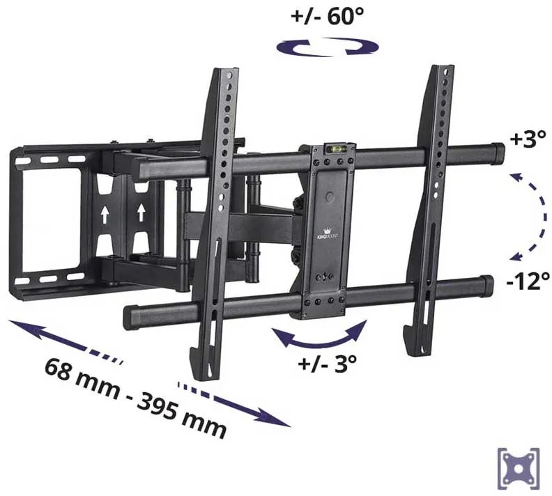 Stabilny uchwyt obrotowy na telewizor 32" - 85"