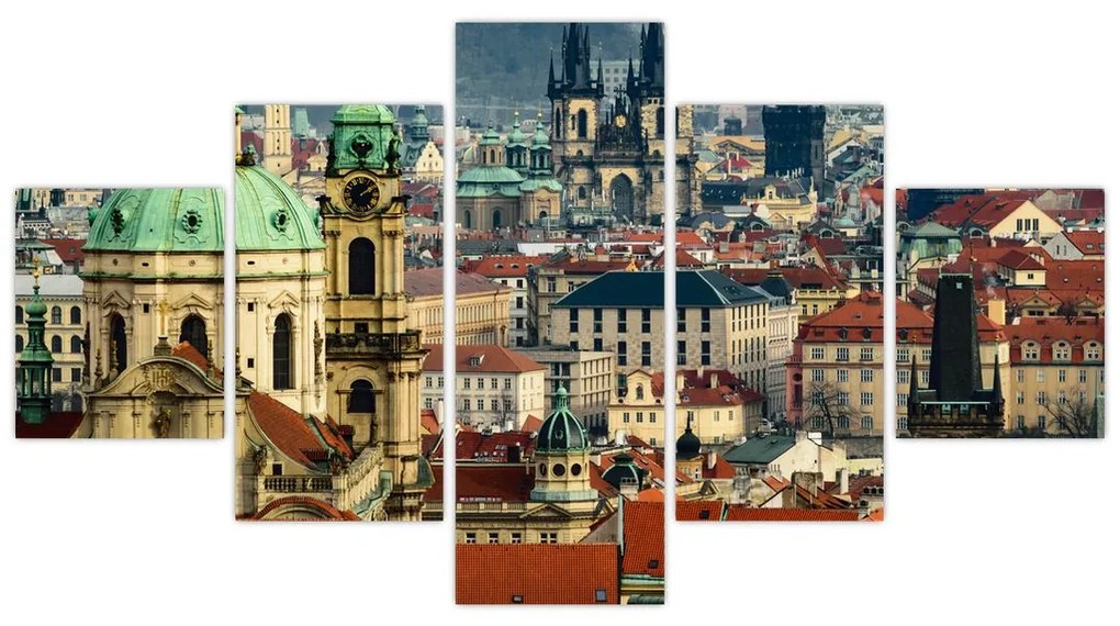 Obraz - Panorama Pragi (125x70 cm)