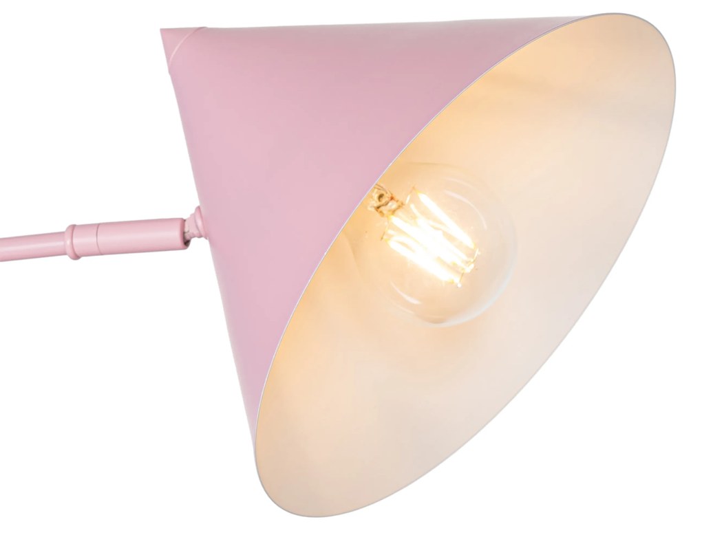 Designerska lampa ścienna różowa regulowana - TriangoloDesignerski Oswietlenie wewnetrzne