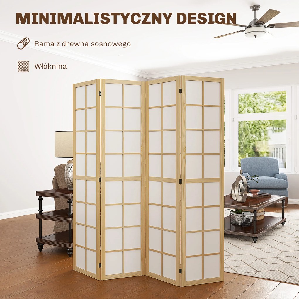 HOMCOM Składany Parawan Rozdzielający, Samodzielny Sichtschutz do Salonu, Sypialni, Biura, 160 x 170 cm