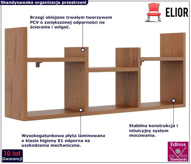 Nadstawka na biurko w stylu skandynawskim orzech - Iwez 3X