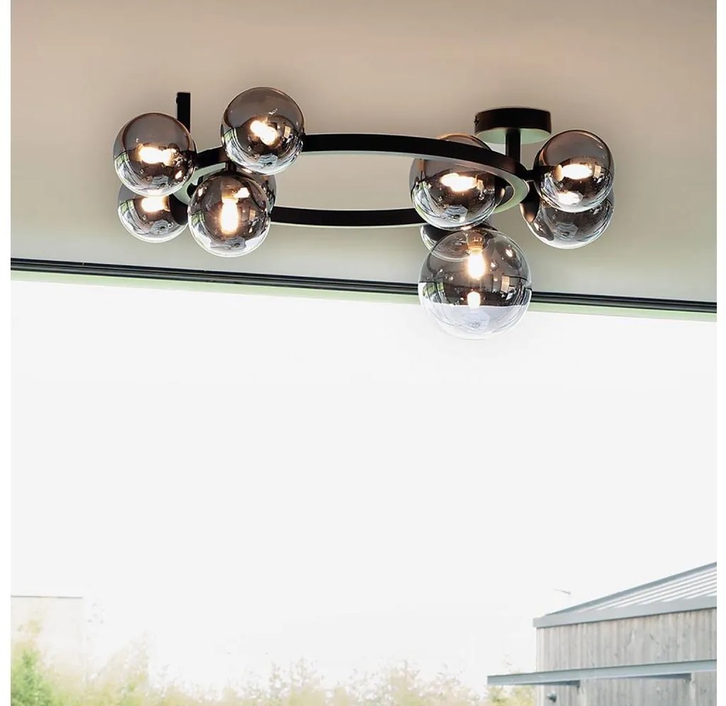 Ideal Lux - LED Żyrandol natynkowy PERLAGE 10xG9/3W/230V śr. 70 cm czarny/dymny