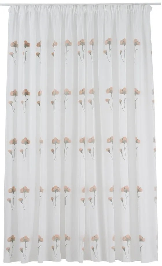 Biało-różowa firanka 140x260 cm Elba – Mendola Fabrics
