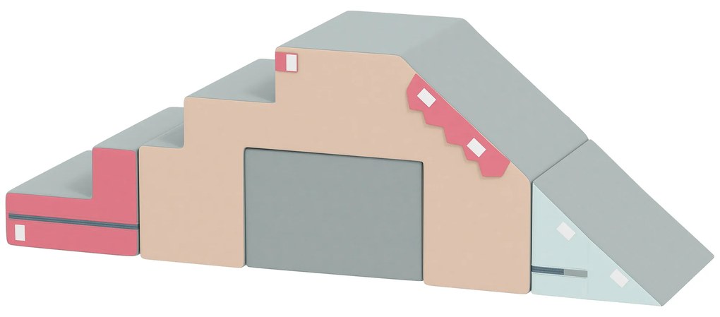 AIYAPLAY 2-częściowy zestaw miękkich klocków dla małych dzieci, sztuczna skóra, pianka, do wspinania, budowania, zabawy, Wielokolorowy