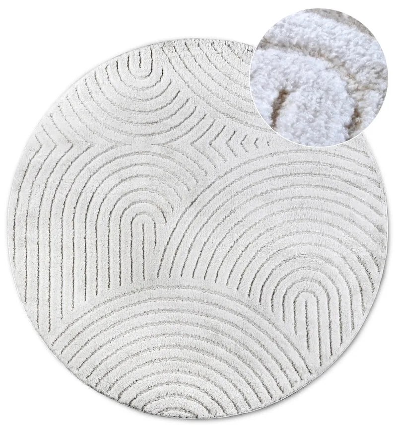 Biały okrągły dywan ø 200 cm Panglao New York White – Elle Decoration