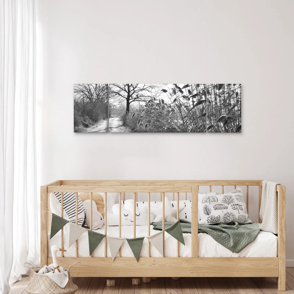 Obraz - Pola w zimie (170x50 cm)