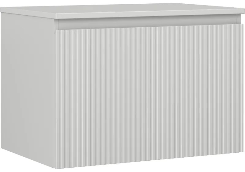 Mexen Rivel szafka łazienkowa podumywalkowa 70 cm z blatem, 1 szuflada, ryflowana , szara mat - 91A20-07047-1-BFC62