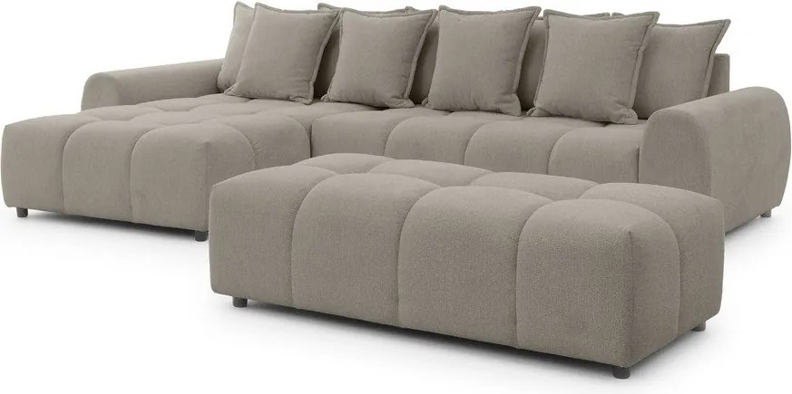 Szarobrązowy podnóżek Albane – Ropez