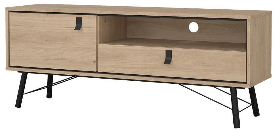Szafka pod TV w dekorze dębu w naturalnym kolorze 150x60x40 cm Ry – Tvilum