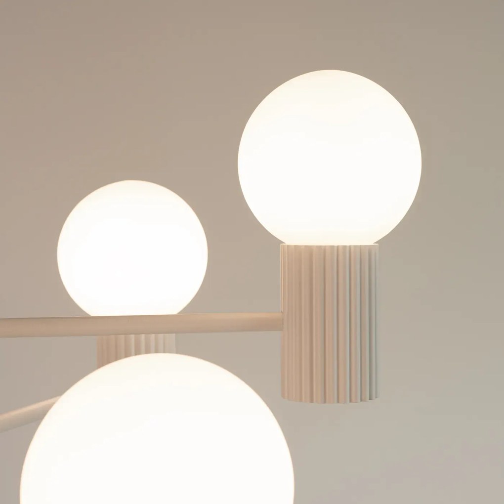 Żyrandol HALO 6 beżowy ryflowany SOLLUX  LIGHTING