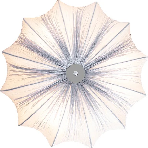 Designerska lampa sufitowa szara jedwab 52 cm 3-światła - Plu