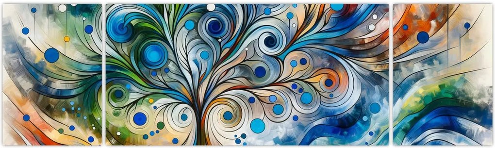 Obraz – Kolorowe energetyczne drzewo (170x50 cm)