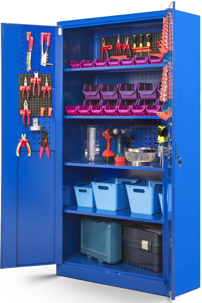 Metalowa szafa warsztatowa Bruno 92x50x185 cm niebieska