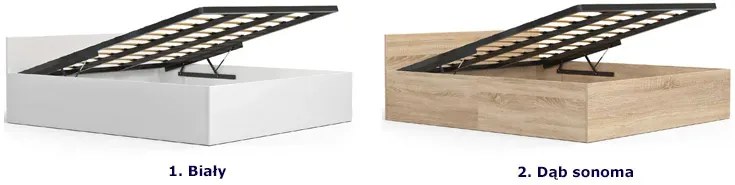 Podwójne łóżko z zagłówkiem i stelażem 180x200 dąb sonoma - Esperox 4x