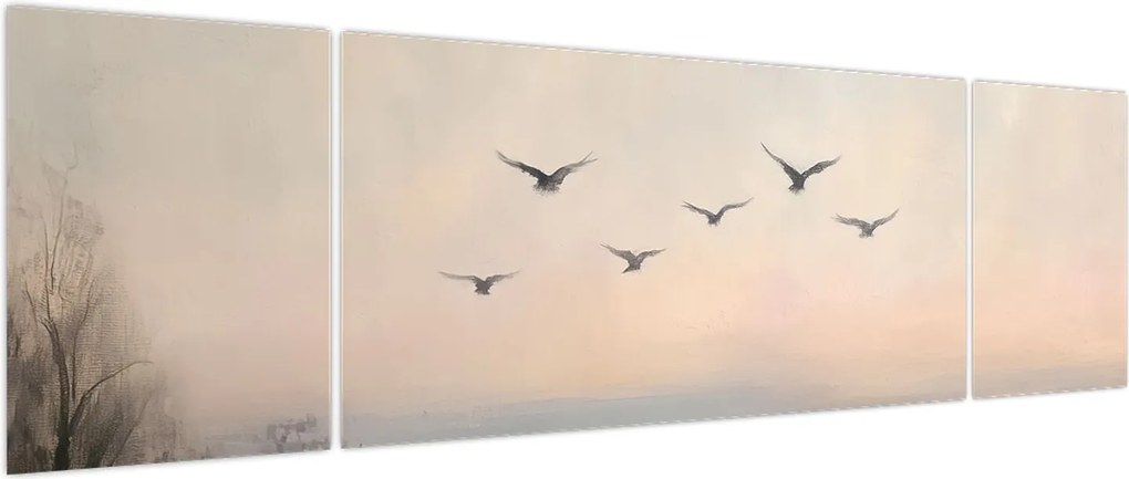 Obraz - Stado ptaków (170x50 cm)