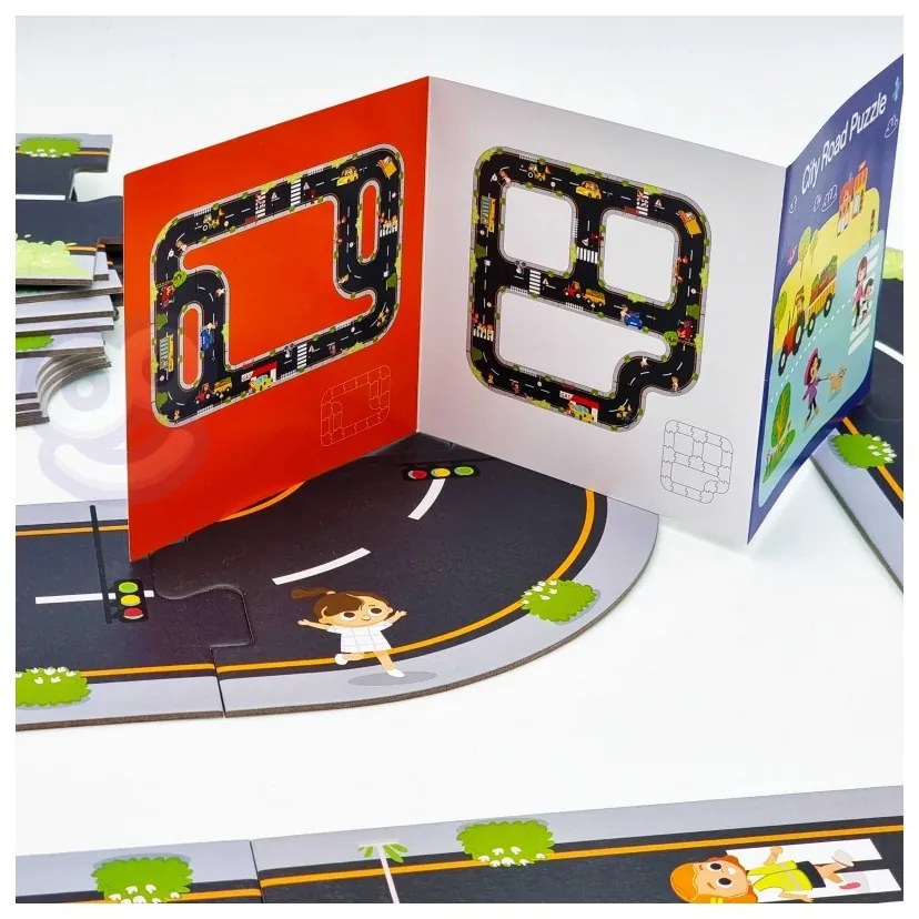Tooky toy droga puzzle dla dzieci autostrada makieta 21 el. certyfikat fsc