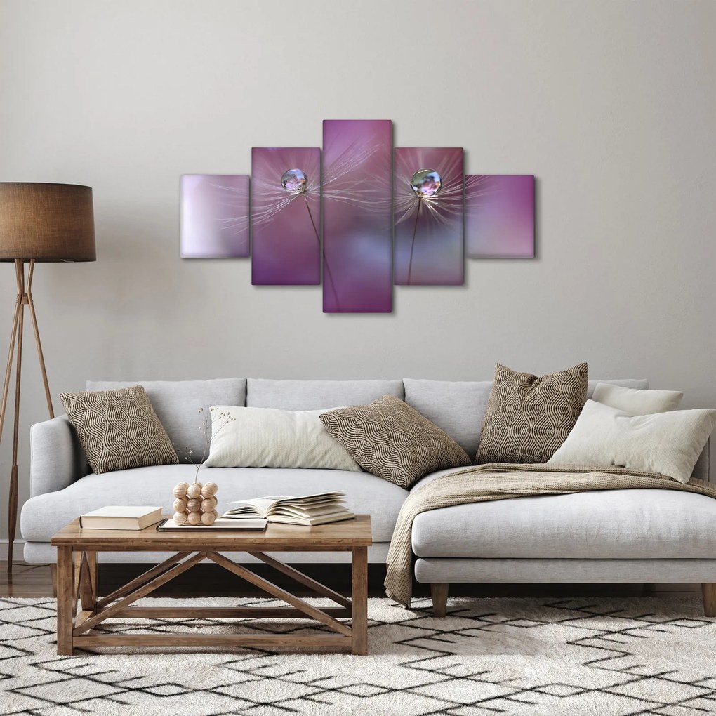 Obraz kropelek na puchu (125x70 cm)