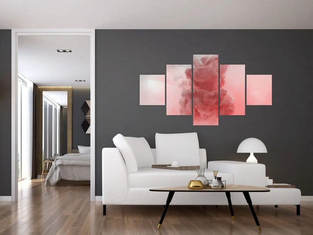 Obraz czerwonego dymu (125x70 cm)