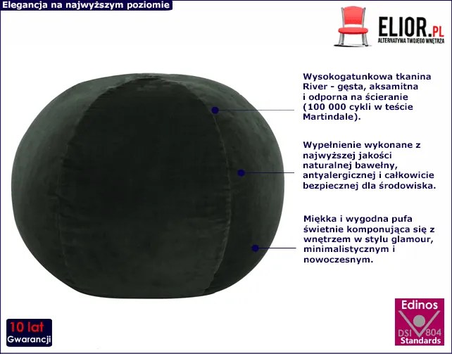 Zielony podnóżek tapicerowany - Bazali 2X