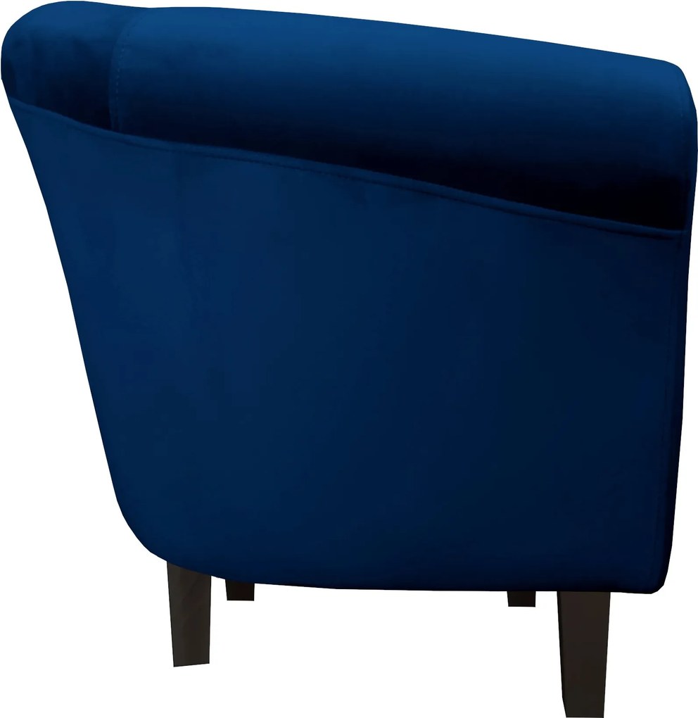 Fotel Milo tkanina Welur wygodny fotel tapicerowany do salonu i sypialni : Kolor nogi - Venge, Kolor tkaniny - VELVET - MG16, Wysokość nogi - 15 cm