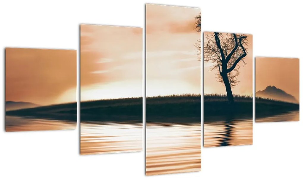 Obraz drzewa na wyspie (125x70 cm)