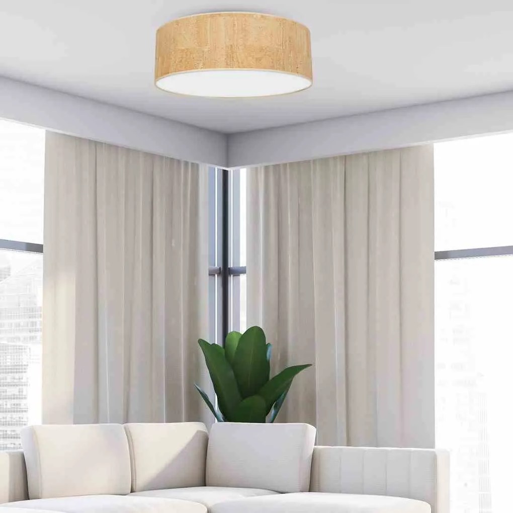 Lampa sufitowa korek, okrągła, biała CORK White/Cork 3xE27 Ø60cm