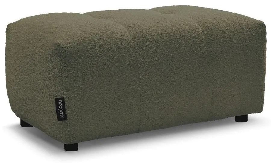 Podnóżek z materiału bouclé w kolorze khaki Roxelane – Bobochic Paris